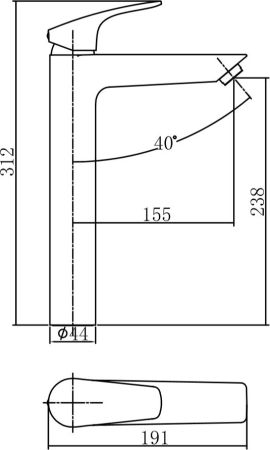 Смеситель для раковины Aquanet Static AF330-11C, артикул AF330-11C