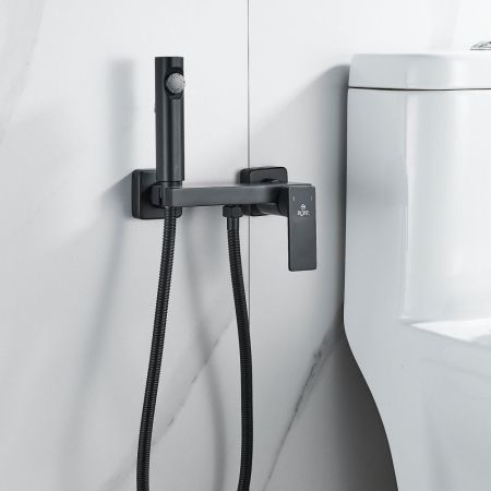 Гигиенический душ со смесителем Rose R1805H-1, черный