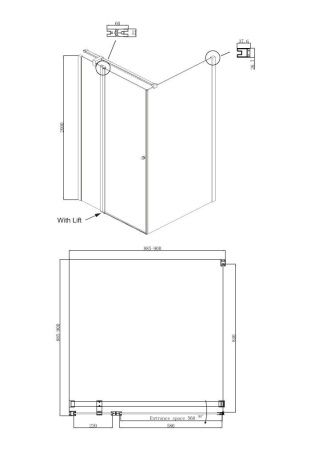 Душевой уголок Ambassador Nord 13011105-ST1, квадратный, линейный трап, 90х90