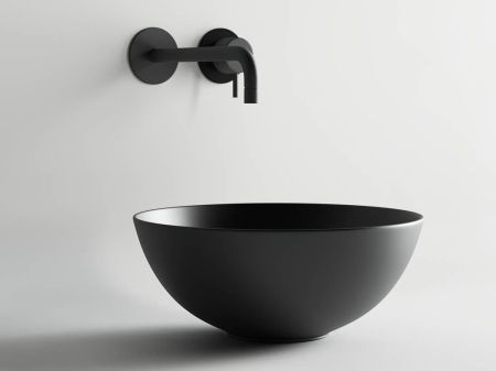 Умывальник чаша накладная круглая (цвет Чёрный Матовый) Element 358*358*155мм CN6004, артикул CN6004