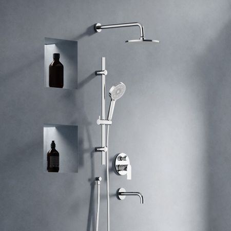 947540000 Apollo встраиваемая душевая система с ванно-душевым смесителем и изливом, хром