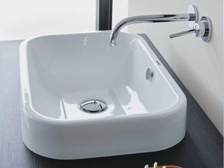Раковина, Duravit, Happy D, ширина, мм-600, глубина, мм-400, высота, мм-165, тип установки-накладной, отверстия для смесителя-отсутствуют, перелив-есть, тип перелива-открытый, декор-без декора, материал-керамика, крепёж-есть, цвет-белый, артикул 2314600000