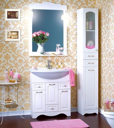 Зеркало Бриклаер Анна Лаура 75 с подсветкой Белое