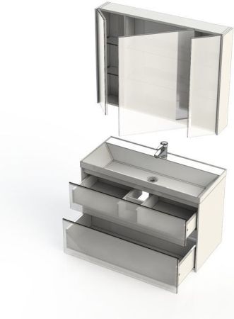 Мебель для ванной Aquanet Гласс 100 белый, артикул 00240468