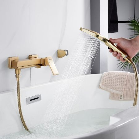 Смеситель для ванны Shevanik S4002G, золотой сатин, артикул S4002G