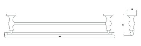 Держатель для полотенец Rush Crete CR35532 двойной Бронза, артикул CR35532