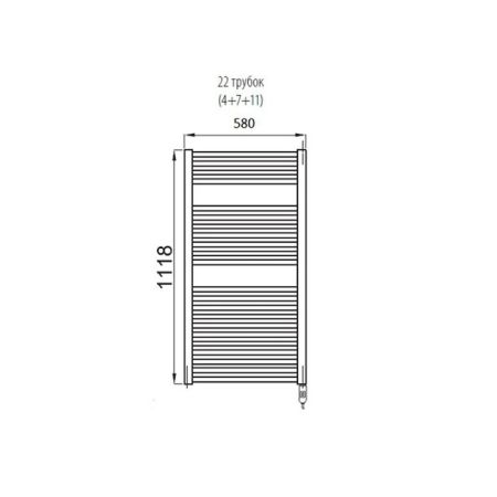 Irsap Ares Полотенцесушитель электрический 580x1118x30мм (22 трубок-2 пром), мощность:400 ватт, с регулятором темп-ры, провод: 1200мм, цвет: хром, артикул EIM058K50IR01NNN