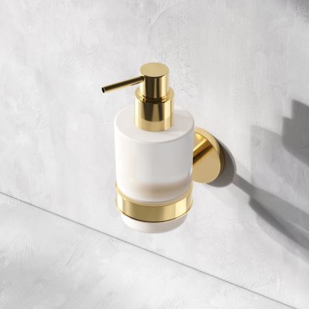 A85A36999 X-Joy, Стеклянный диспенсер для жидкого мыла с настенным держателем, золото, артикул A85A36999