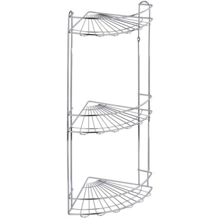 Полка для ванной комнаты и кухни угловая тройная, Romia