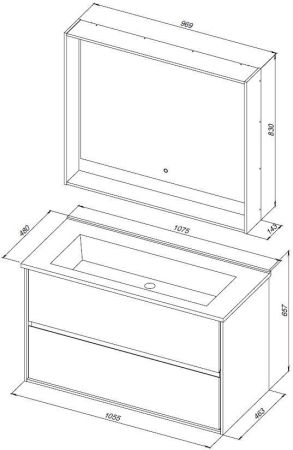 Тумба под раковину Aquanet Милан 105 дуб рустикальный, артикул 00339971