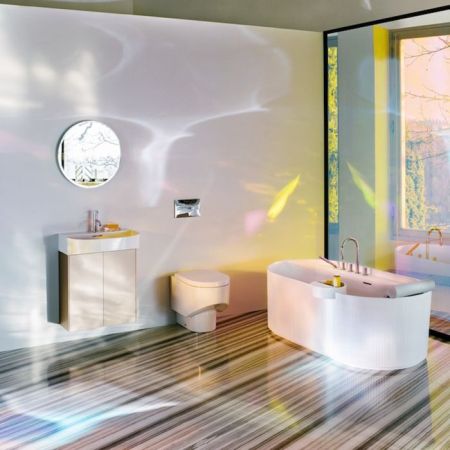 Laufen SONAR унитаз напольный 530x370x430 мм, безободковый смыв Rimless, выпускгоризонтальный/вертикальный, белый матовый, артикул 8.2334.1.757.000.1