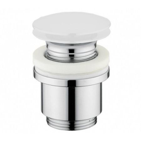 Agape Донный клапан для раковины, цвет хром с белой крышкой из Cristalplant®, артикул MET0563C