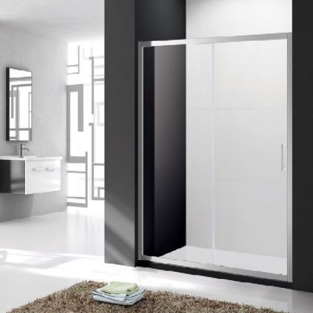 Душевая дверь в нишу Cezares Molveno BF-1 130 профиль Хром стекло прозрачное, артикул MOLVENO-BF-1-130-C-Cr-IV