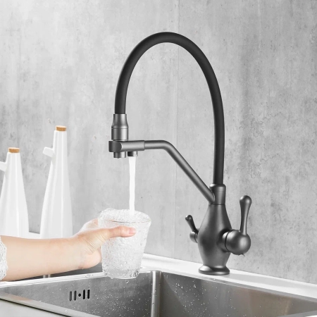 Смеситель для кухни Rose R858Y, пепельный, артикул R858Y