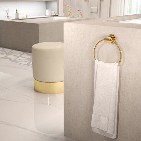 THG NIHAL PORCELAINE IVOIRE Полотенцедержатель-кольцо, цвет Soft gold, артикул U2N-F30-504N