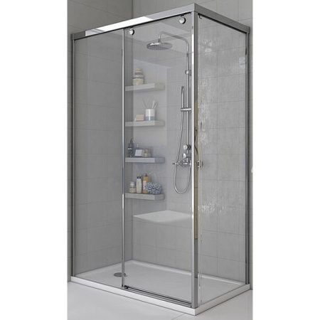 Душевой уголок Акватон Ritsa 80x120 L профиль Полированный хром сатин стекло прозрачное