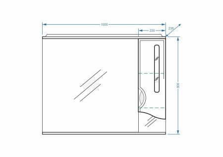 Зеркало-шкаф "Сильва 100/С"
