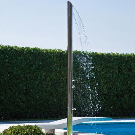 BOSSINI AQUABAMBU Душевая колонна для установки вне помещения, напольная, 2 прогрессивных смесителя, каскад, излив, с встроенной частью, цвет хром, артикул L00860.030