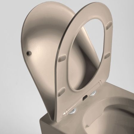 Унитаз подвесной Globo VT1-14SMC безободковый, цвет капучино мат., ультратонкое сиденье soft-close, артикул VT1-14SMC