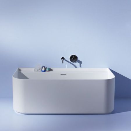 Ванна, Laufen, Sonar, ширина, мм-1600, глубина, мм-815, тип установки-пристенный, материал-Marbond, с полочкой для смесителя, с интегрированным переливом, с сифоном click-clack с белой крышкой из материала Sentec, цвет-белый, артикул 2.2034.7.000.000.1