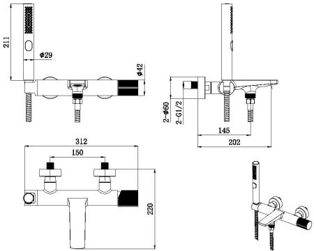 Смеситель для ванны Allen Brau Liberty 5.33006-00 хром, артикул 5.33006-00