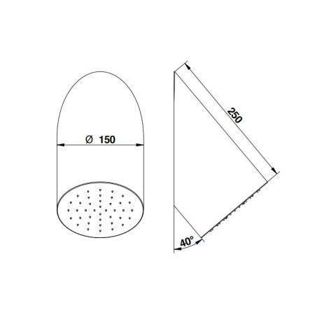 Bongio Soffioni   Настенный душ со струей  дождь,цвет золото, артикул 00790ORPR