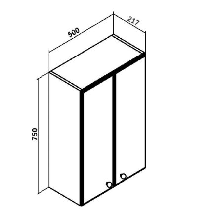 Шкаф навесной Runo  Кредо 50 (00000000061), артикул 00000000061