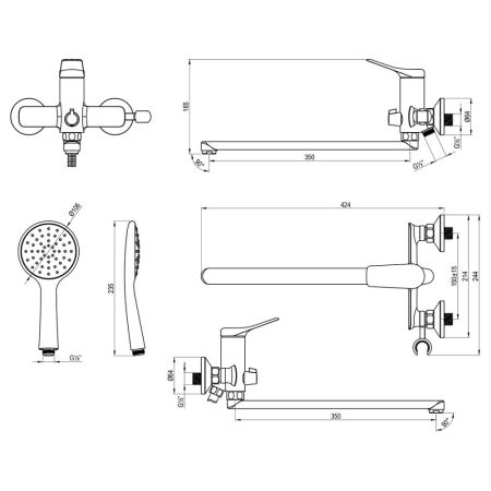 Смеситель Lemark Ortus универсальный (LM11351C), артикул LM11351C