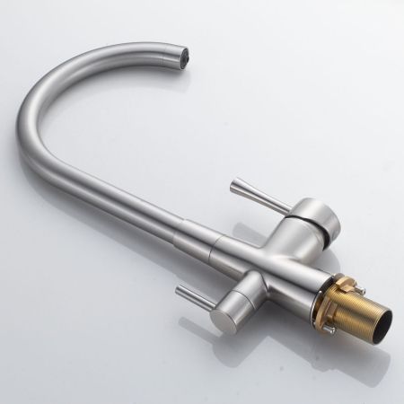 Смеситель для кухни с подключением фильтра Shevanik S428L, сатин, артикул S428L