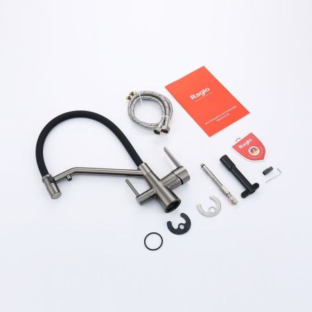 Смеситель для кухни с подключением фильтра Raglo R80.62.09, графит, артикул R80.62.09