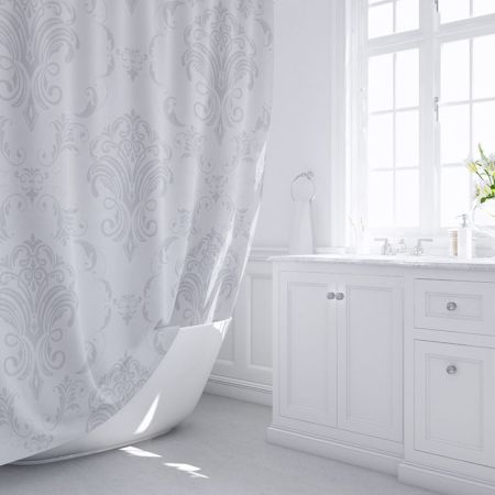 Штора для ванной комнаты FIXSEN DESIGN FX-2518, серый, артикул FX-2518