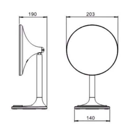 Зеркало косметическое с подсветкой JAVA S-M8883W, белый, артикул S-M8883W