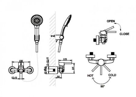 Смеситель для душа Bravat Slim F9332366CP-01-RUS, хром