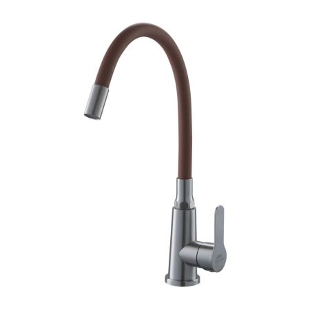 Смеситель для кухни с гибким изливом FASHUN A54301-16, сатин/коричневый