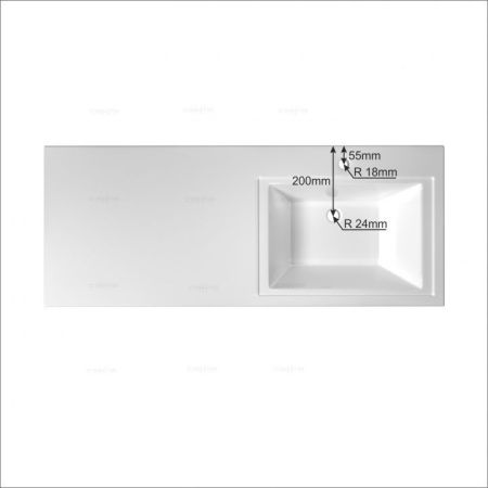 Раковина Санта Лидер 120,2x48,2 см над стиральной машиной, без кронштейнов, левая (900104)