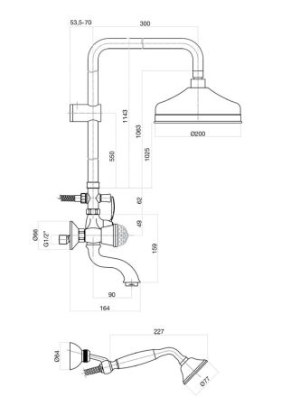 Душевая система Fiore XT SKY (SWAROVSKI®) 17CR0615, хром, артикул 17CR0615