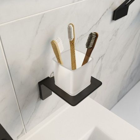 Стакан для зубных щеток Iddis Slide SLIBSG1i45 Черный, артикул SLIBSG1i45