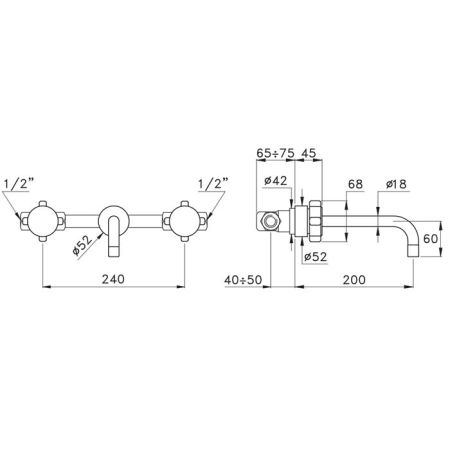 Stella Aster Встраиваемый смеситель для раковины 3863, цвет: хром, артикул AT 01001 CR00