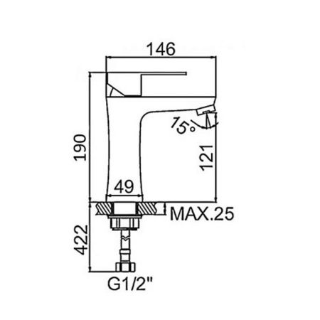 Смеситель для раковины D-Lin D110362, хром