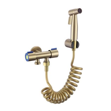 Гигиенический душ без смесителя Fmark FS-FXQ03C, матовое золото, артикул FS-FXQ03C