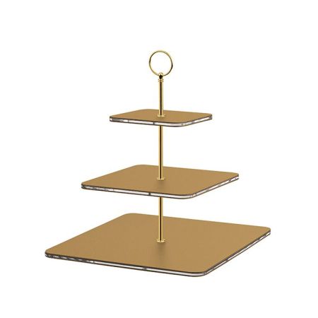 ADJ Сервировочная стойка, 30x30xH35 см.,ручка Круглая, цвет: горчица, фурнитура золото, артикул 0092C.40.O