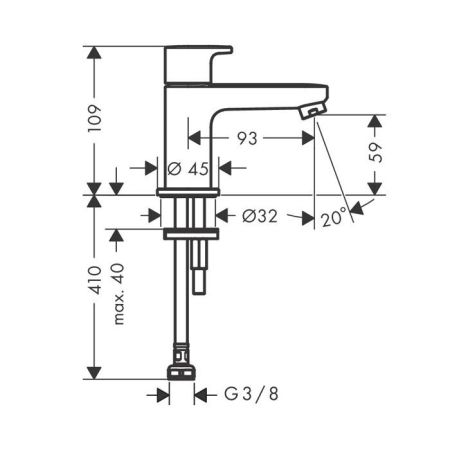 HG Vernis Blend 70 Кран для холодной воды, без сливного набора, матовый черный