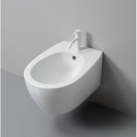 White Ceramic Basic, подвесное биде c крепежом, 50x36x26h см, цвет белый глянцевый, артикул W020401