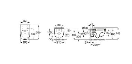 Унитаз Roca Meridian rimless 34624L000 подвесной без сиденья
