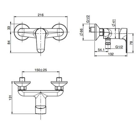 Fima Carlo Frattini Collettività Смеситель для душа, настенный, цвет: хром