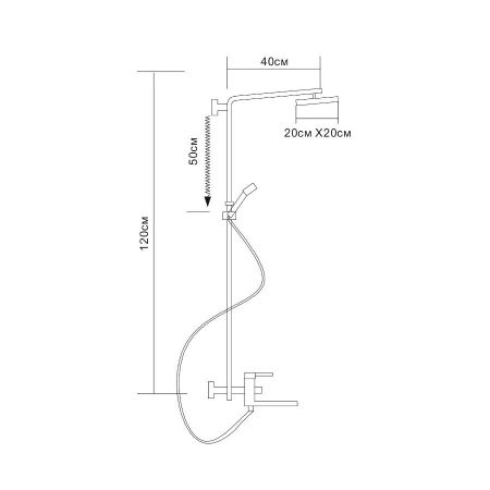 Душевая система D-Lin D10A11, хром, артикул D10A11