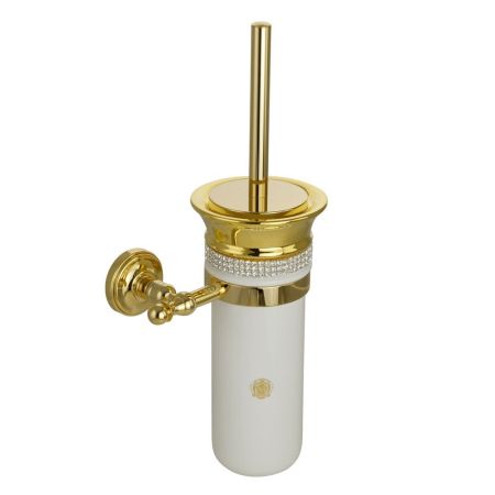 DUBAI / MIRELLA Ершик настенный, керамика белая/swarovski/дек.золото/золото, артикул 31233