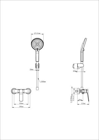 Смеситель для душа WONZON & WOGHAND, Хром (WW-B2585-CR) Смеситель для душа WONZON & WOGHAND, Хром (WW-B2585-CR)
