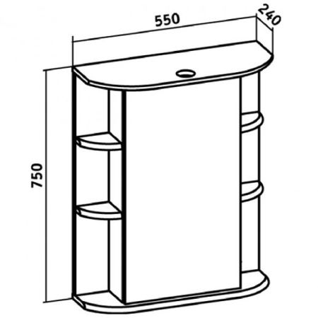 Зеркальный шкаф Runo Гиро 55 4620750020071 с подсветкой Белый
