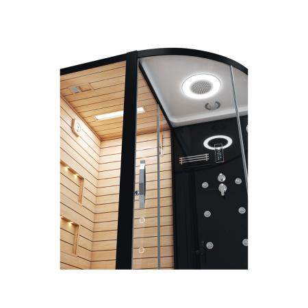 Сауна LUGANO Nero-L Black комбинированная 2в1 Cerutti SPA 1800x1100x2230, артикул CT8343